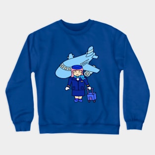 Chibi flight attendant Crewneck Sweatshirt